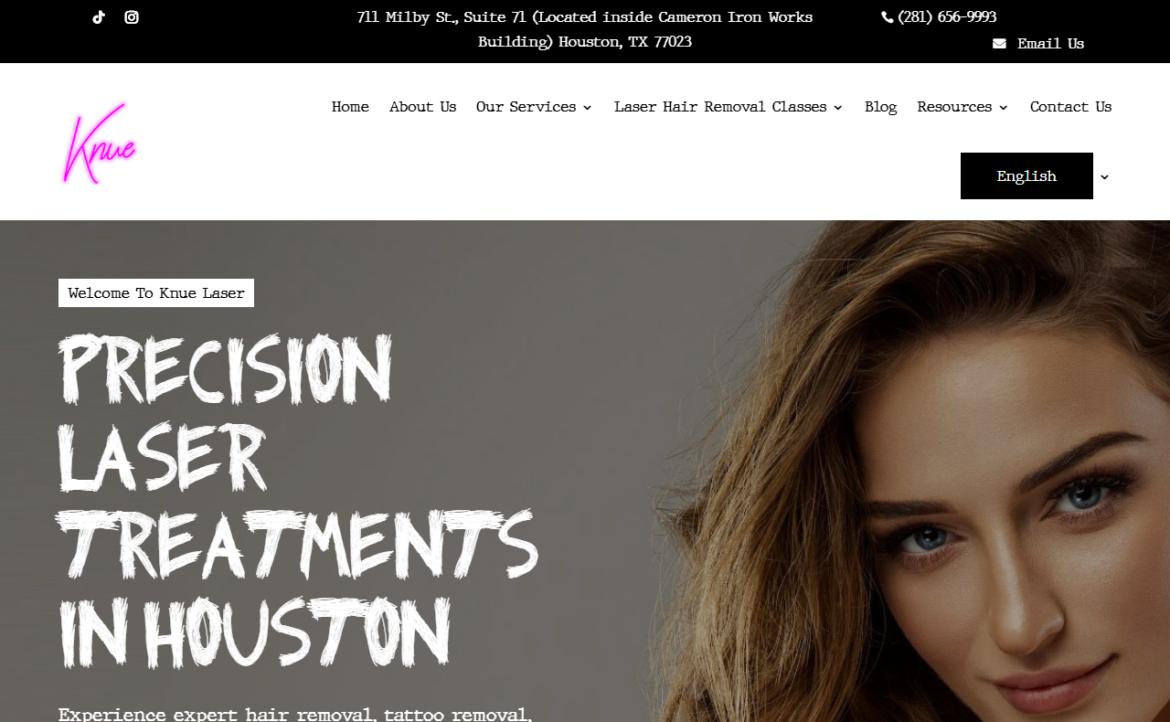 Knue Laser website homepage screenshot