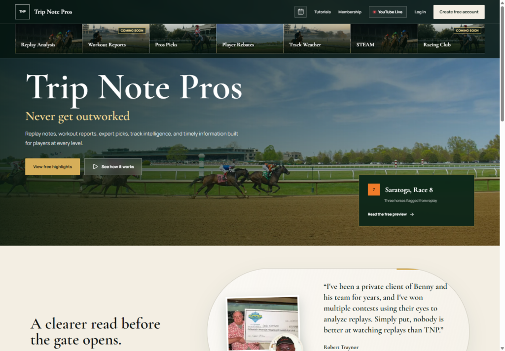 Trip Note Pros membership platform screenshot